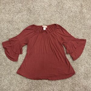 C’Est La Vie Flowy Burgundy Women’s Blouse